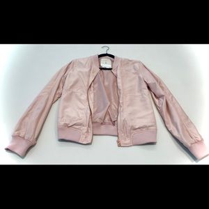 Anthropologie Hei Hei Pink Journey Bomber Jacket
